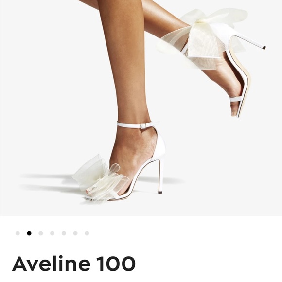 Like New Jimmy Choo White Aveline 100 - Picture 2 of 8